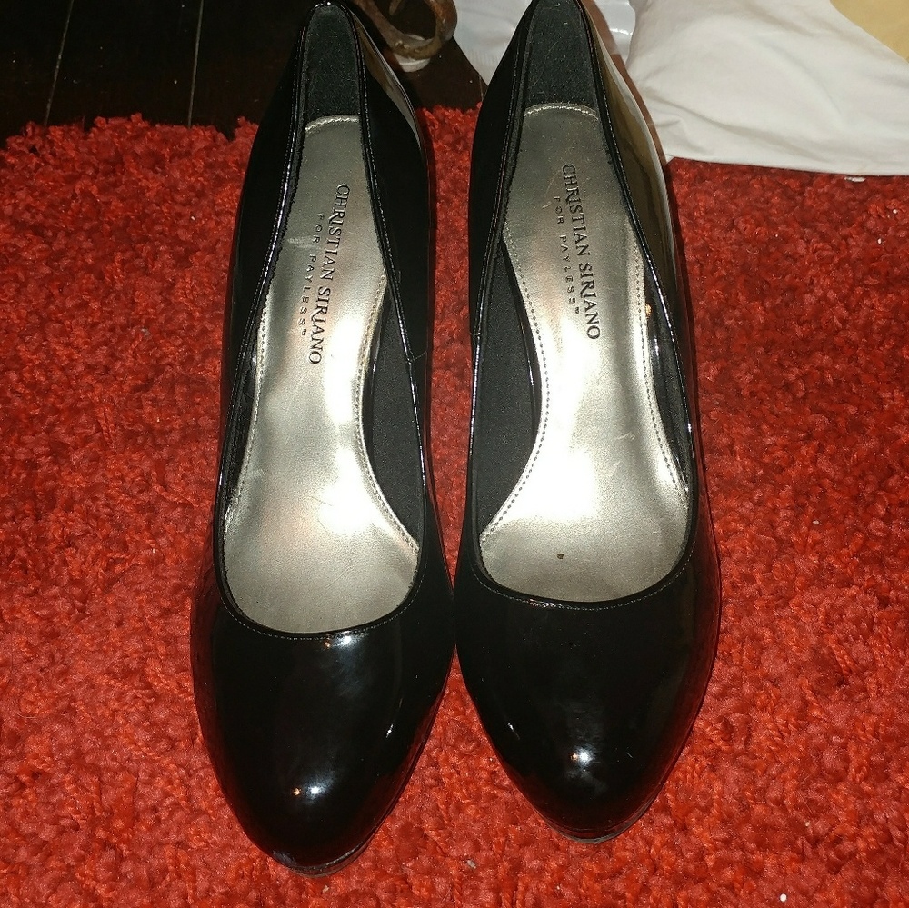 Christian Siriano Black Patent Leather Pumps